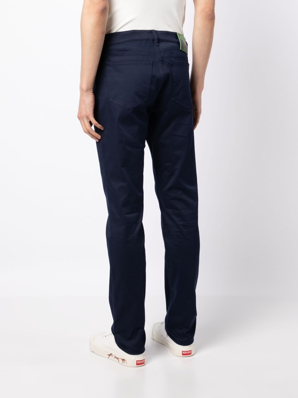 front-fastening straight-leg trousers - 4