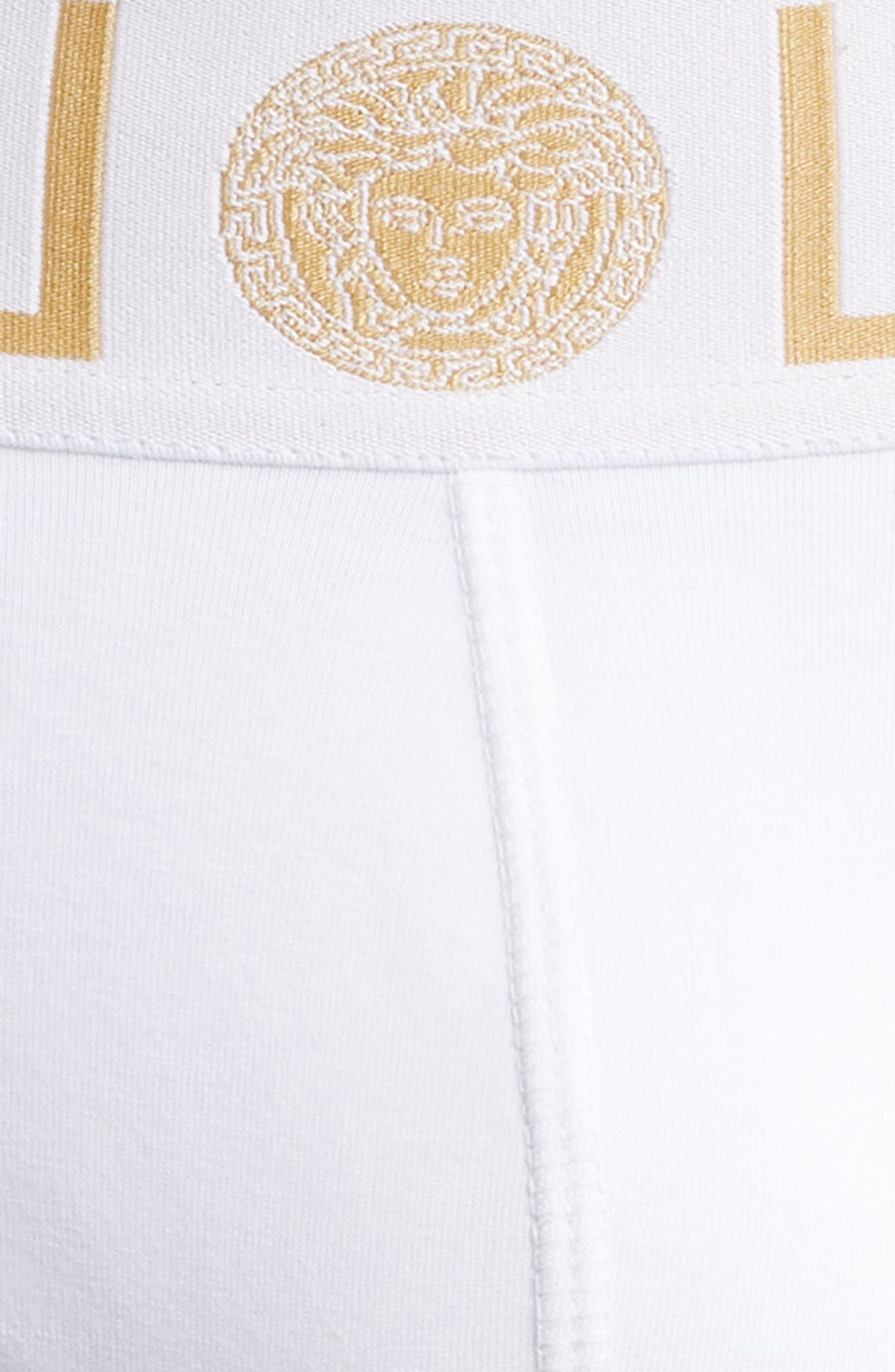 Versace Grecca Band Boxer Briefs in White Greek Gold at Nordstrom - 5