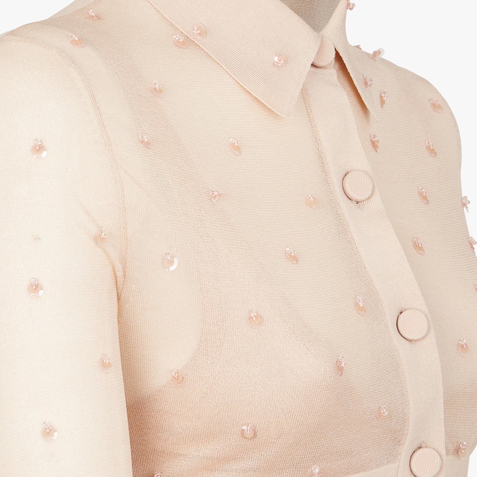 Pink silk cardigan - 3