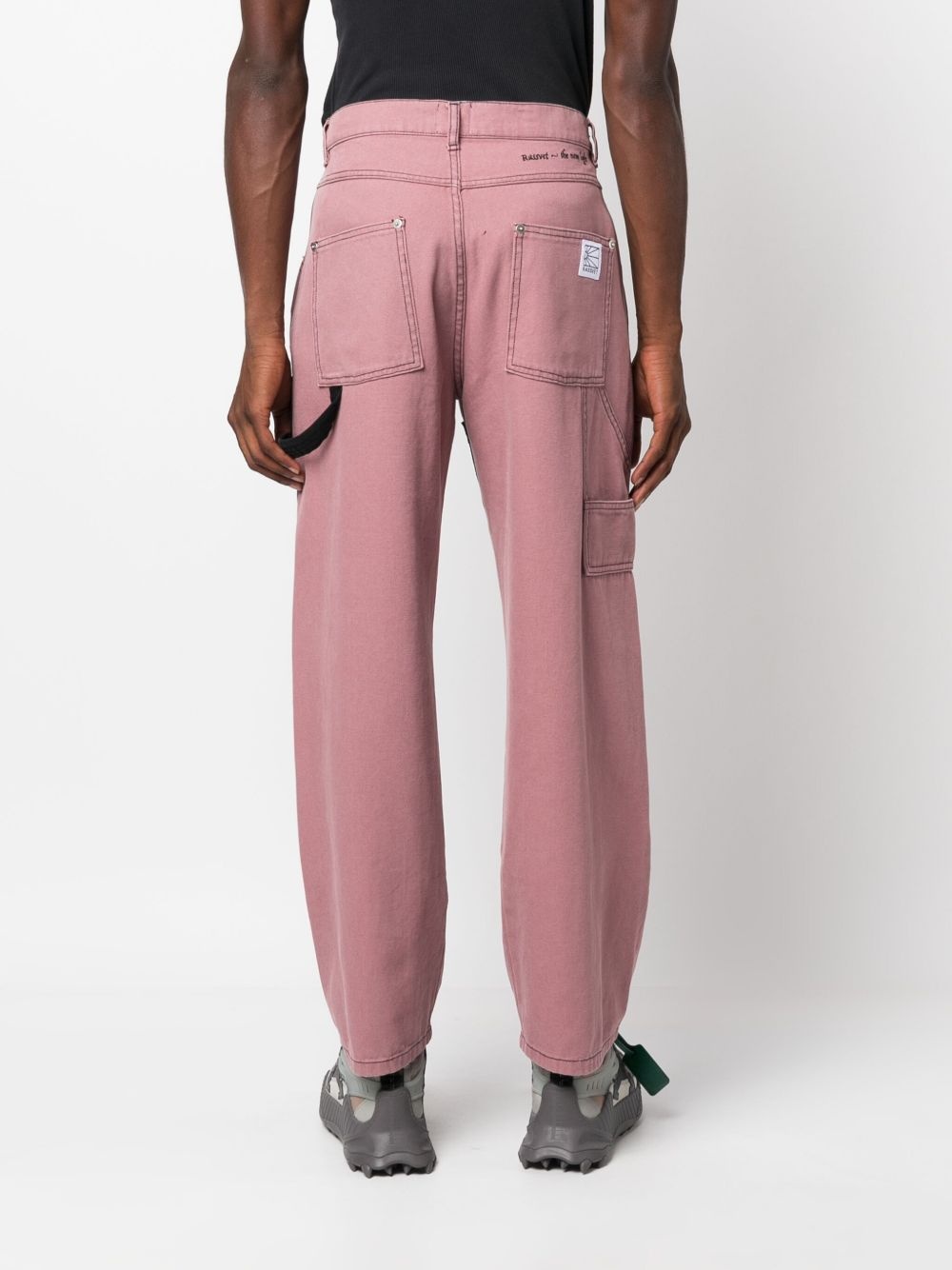 tonal-stitched knee-panel jeans - 4