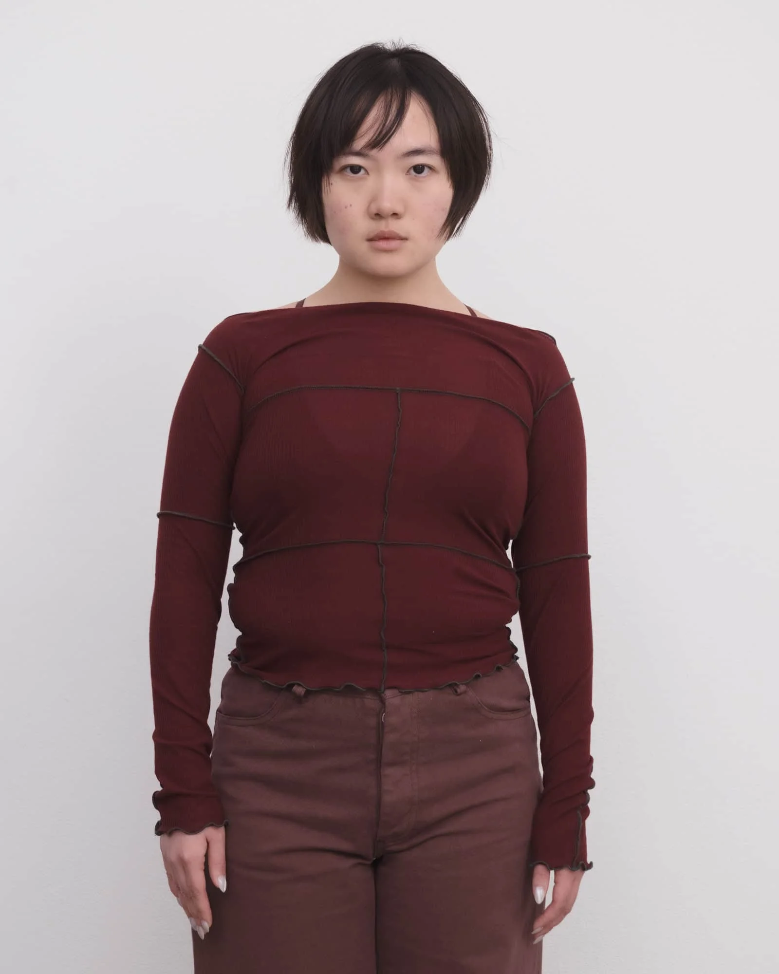Cinder Long Sleeve Tee - Organic Cotton Rib - 1