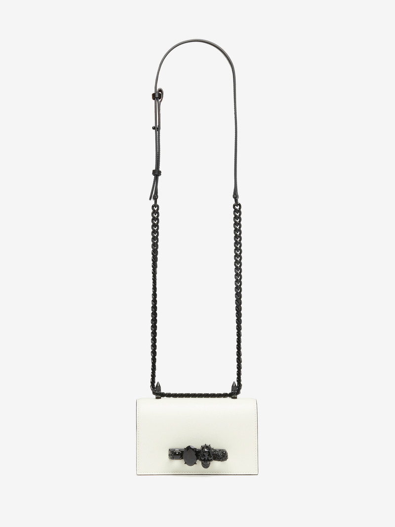 Women's Mini Jewelled Satchel in Soft Ivory 7