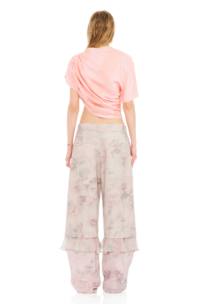 MELON STRIPE EVA DRAPED TEE 4