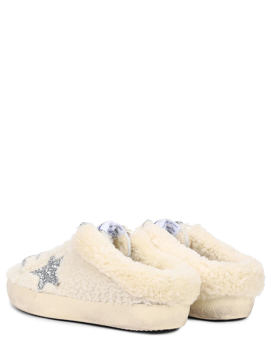 WOMEN'S SUPER STAR SABOT WITH GLITTER STAR (NATURAL WHITE/SILVER) - 4