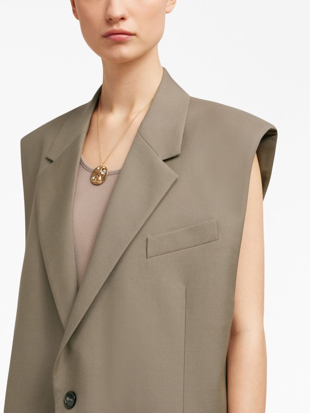 oversize virgin wool waistcoat - 6