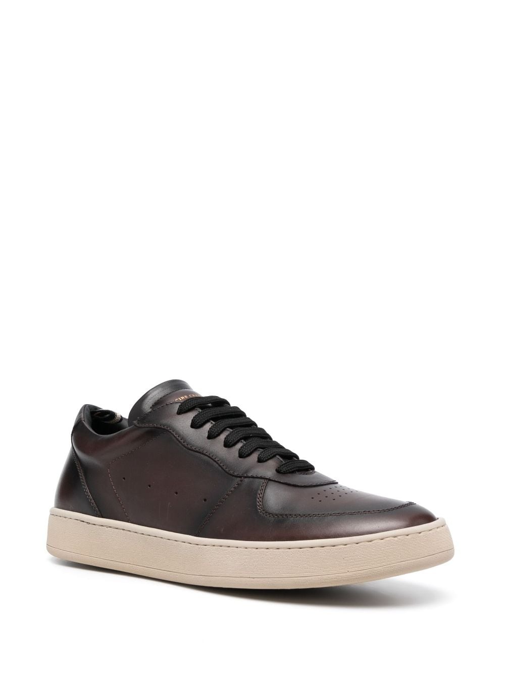 low-top leather sneakers - 2