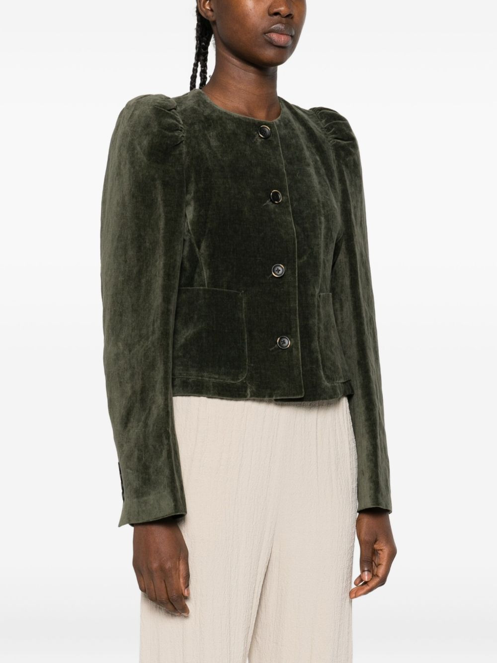long-sleeves velvet jacket - 3