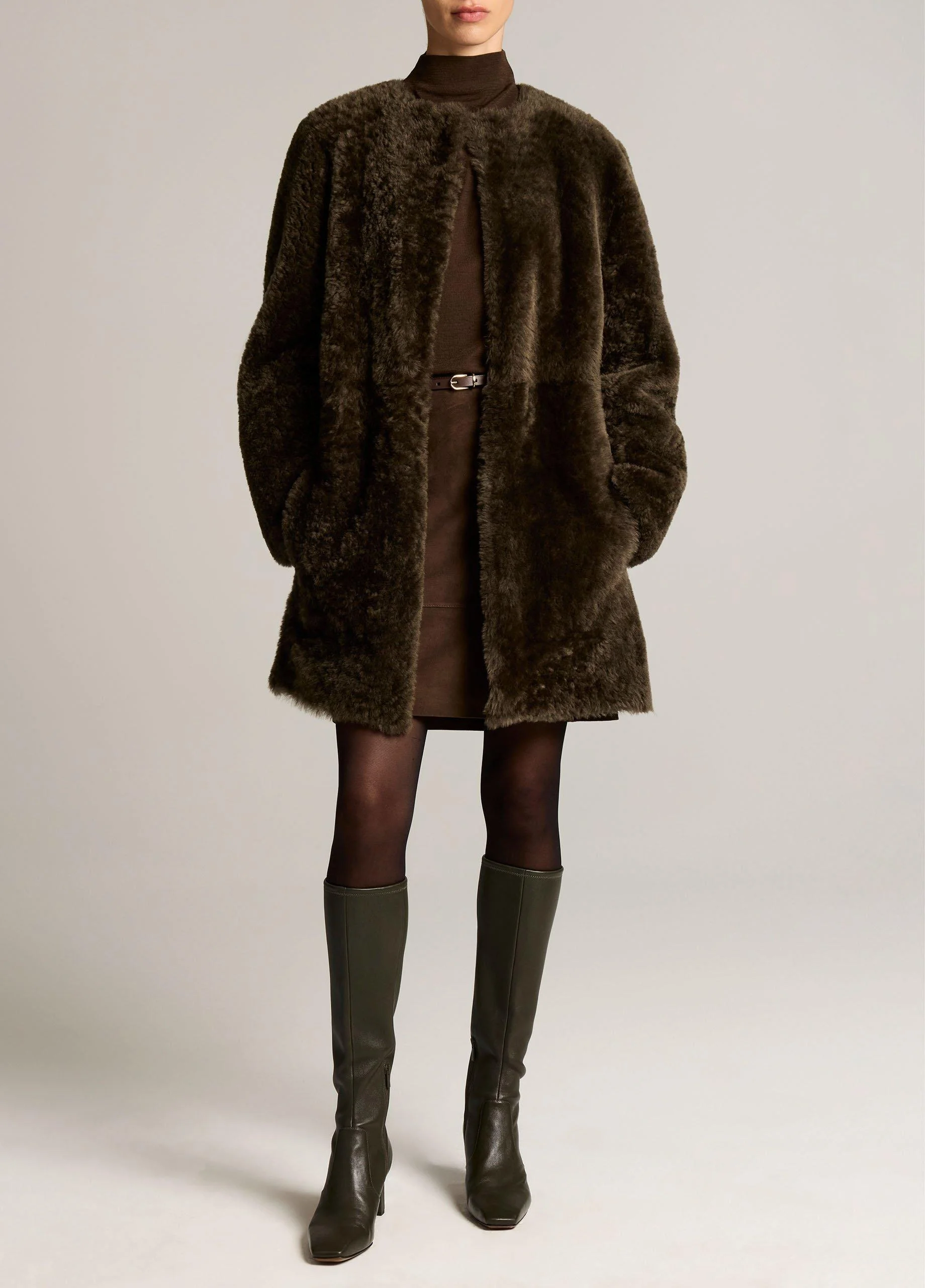 Reversible Shearling Car Coat - 1