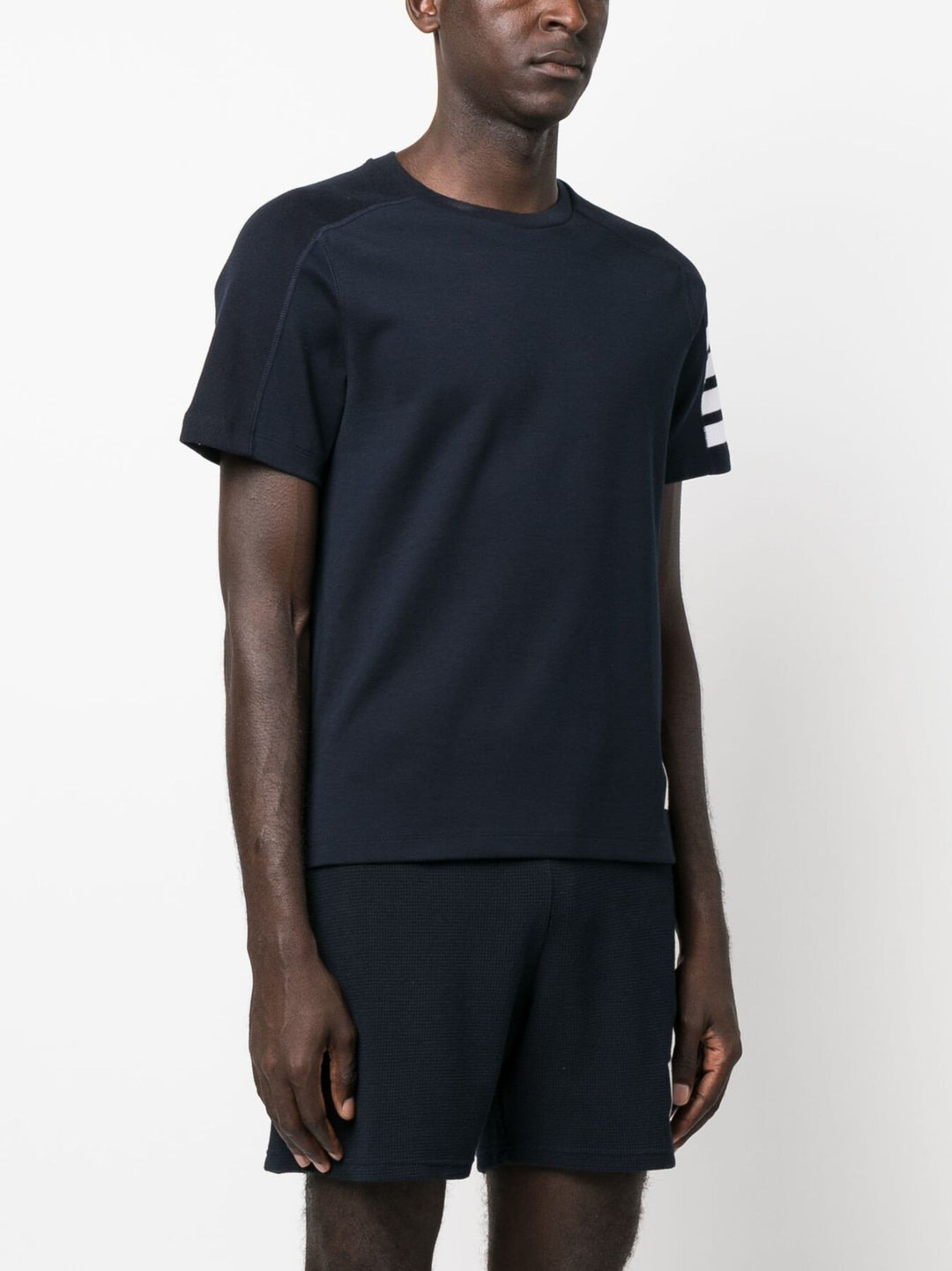 Short Sleeve Tee With 4 Bar Stripe - 3
