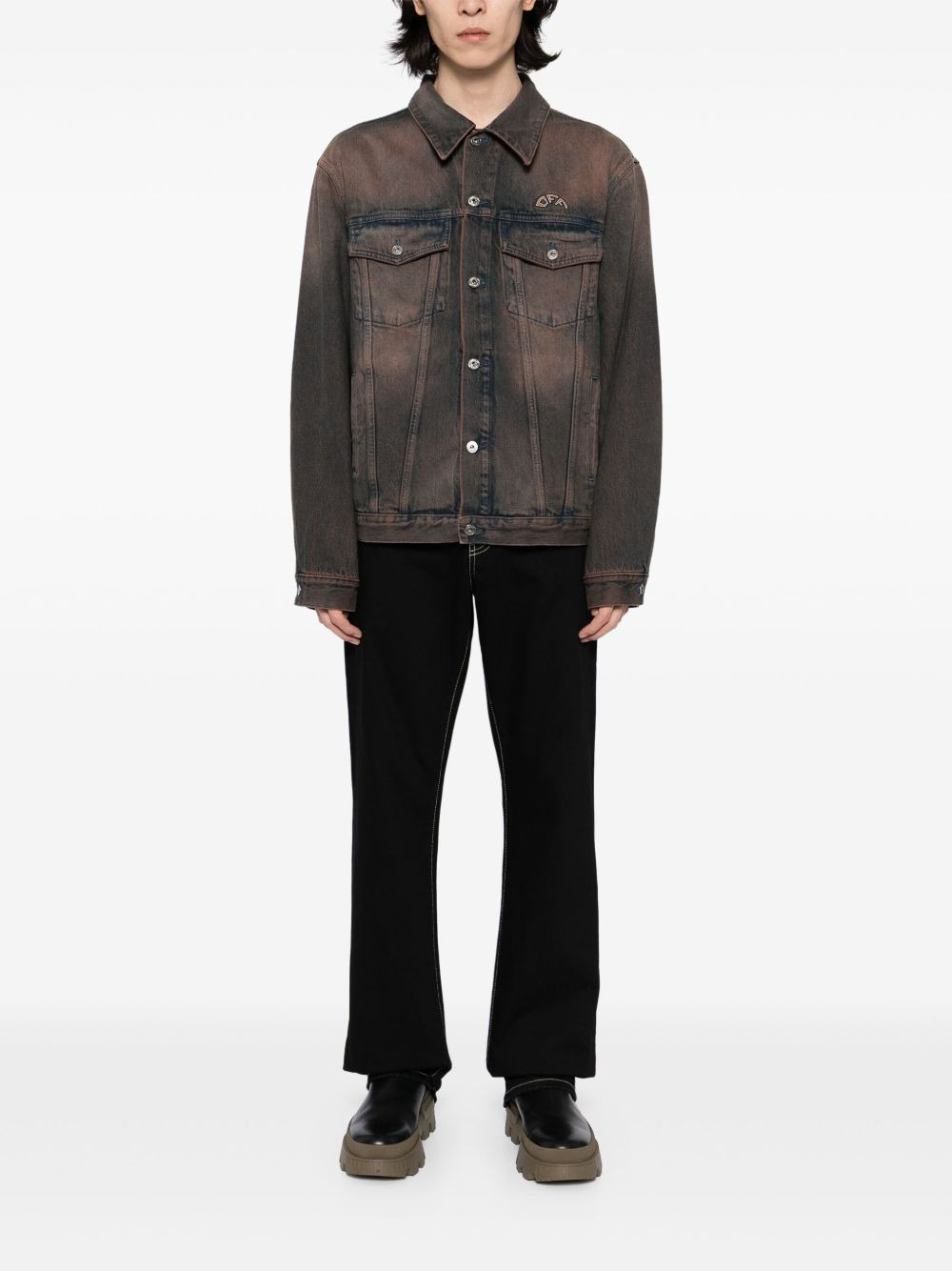 logo-printed straight-leg jeans - 2