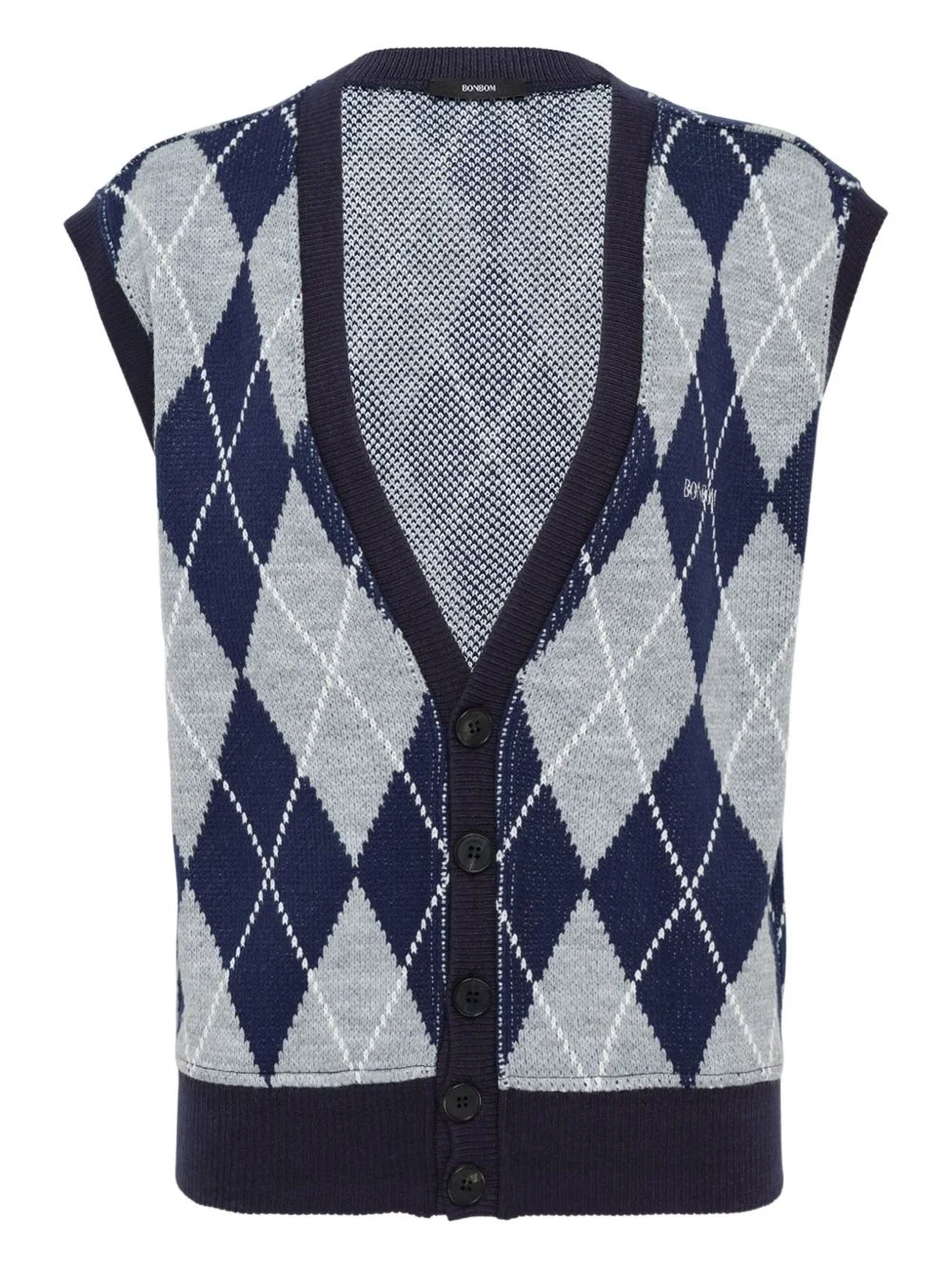 argyle-knit cardigan - 1