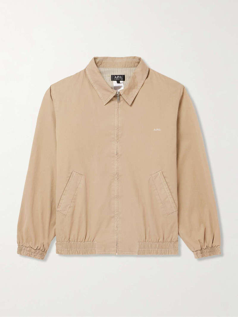 Gilbert Logo-Embroidered Organic Cotton-Twill Blouson Jacket - 1