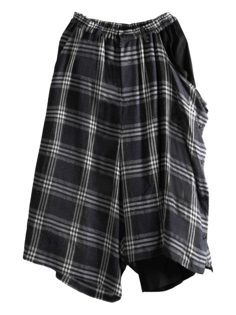 plaid panelled trousers - 1