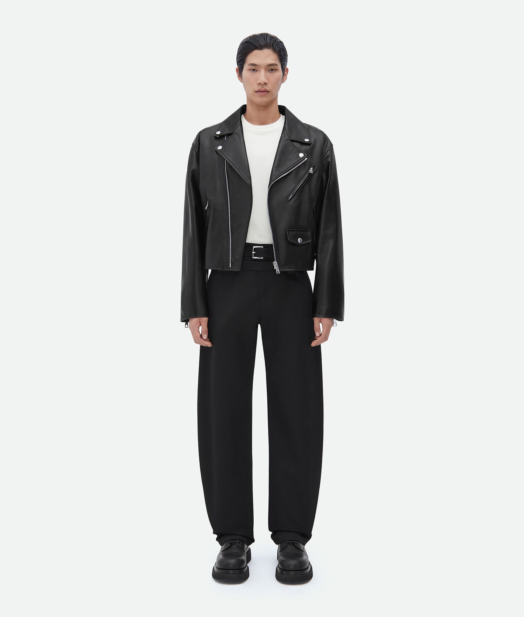 leather biker jacket - 1