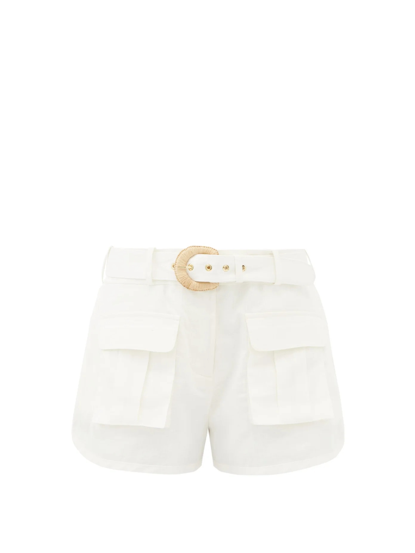 Brighton high-rise safari-pocket linen shorts - 1