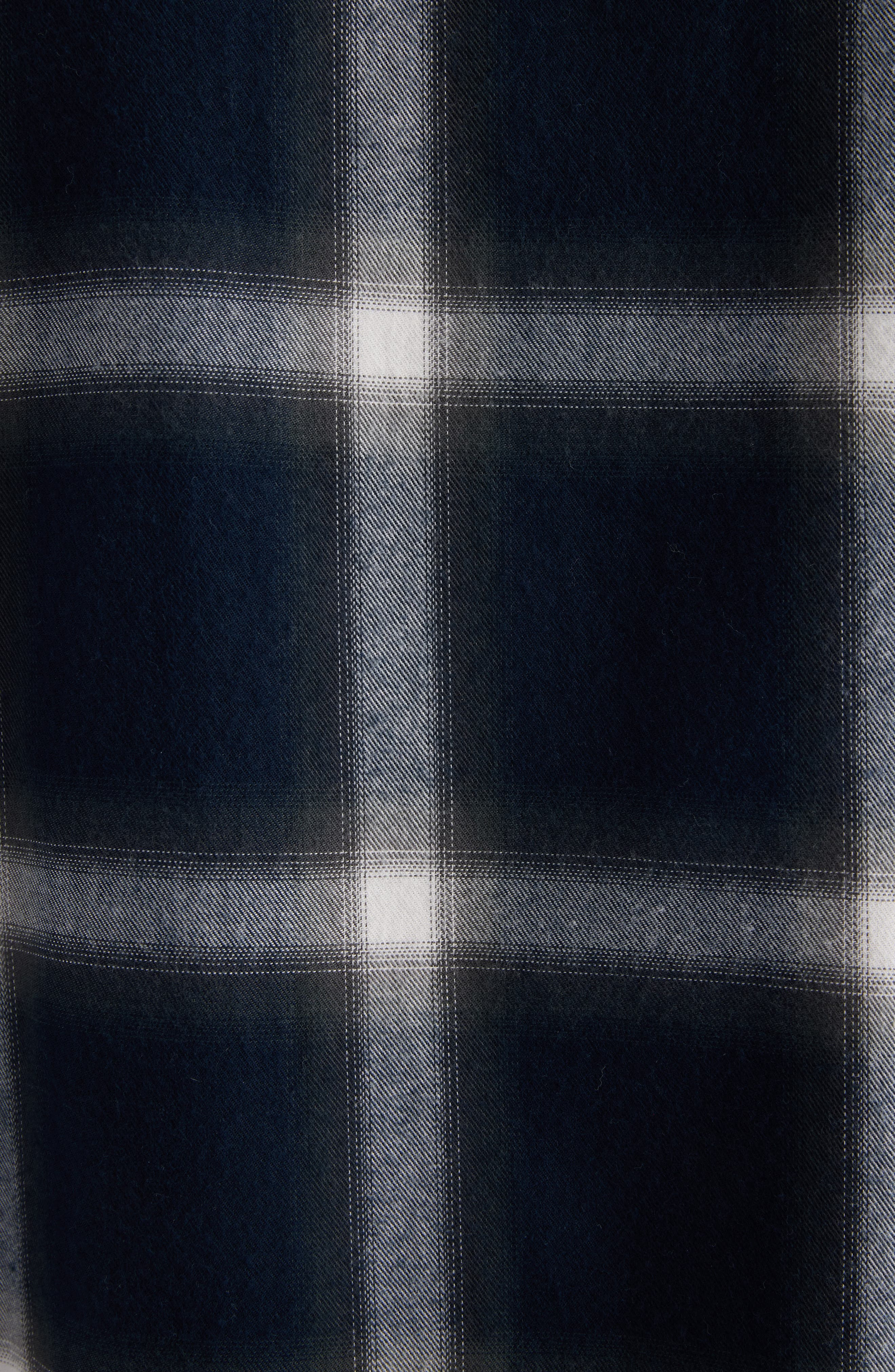 Acne Studios Setar Shadow Check Long Sleeve Flannel Button-Up Shirt in Navy Multi at Nordstrom - 6