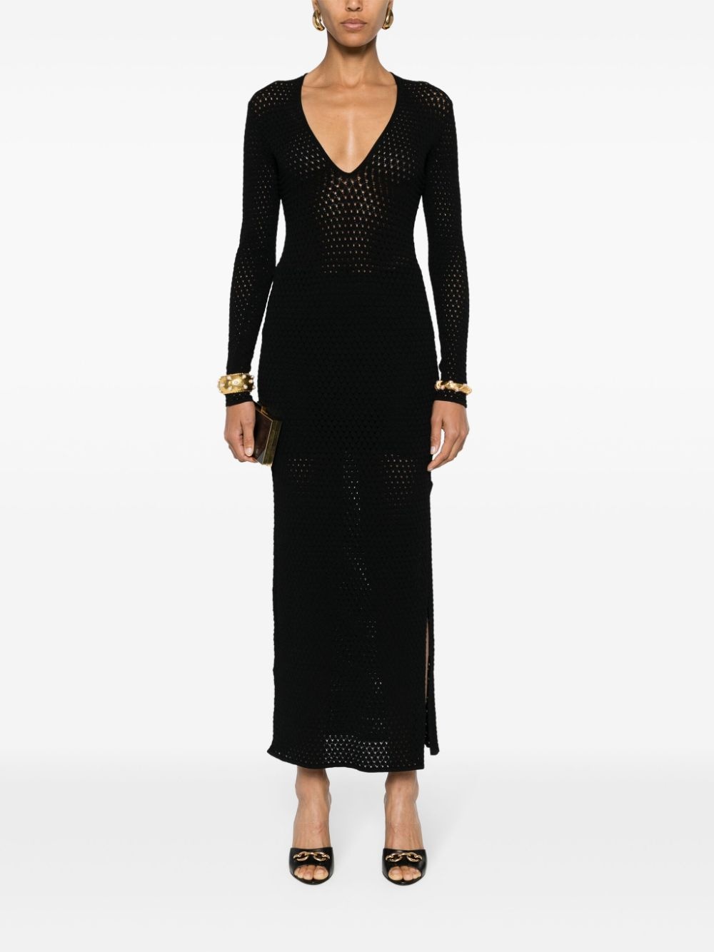 open-knit maxi dress - 2