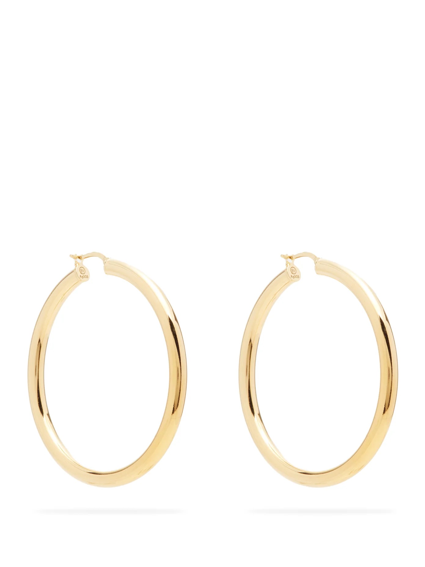 Hoop 18kt gold-plated sterling-silver earrings - 1