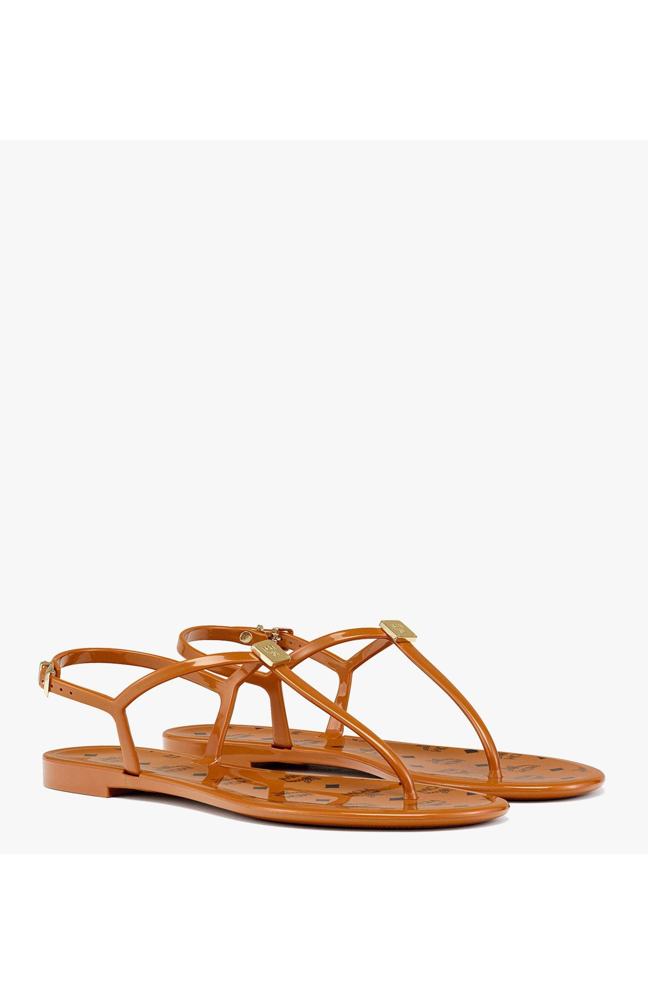 MCM Monogram Jelly Sandals in Cognac at Nordstrom - 1