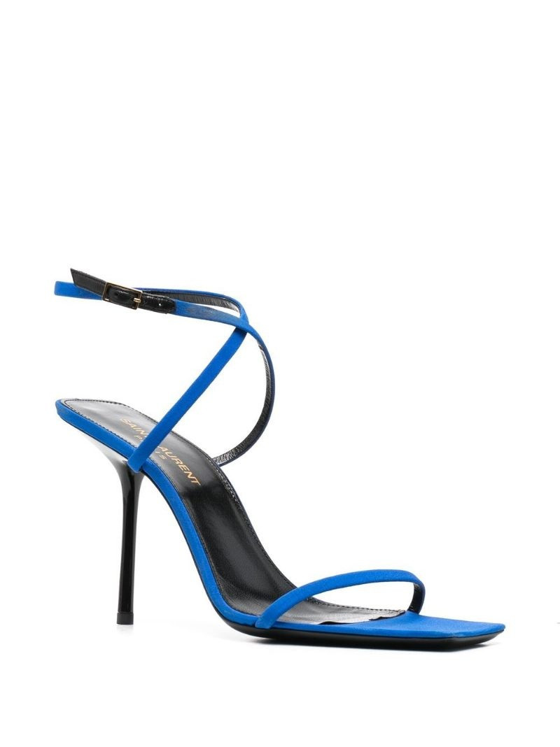 SAINT LAURENT 110mm square-toe leather sandals outlook