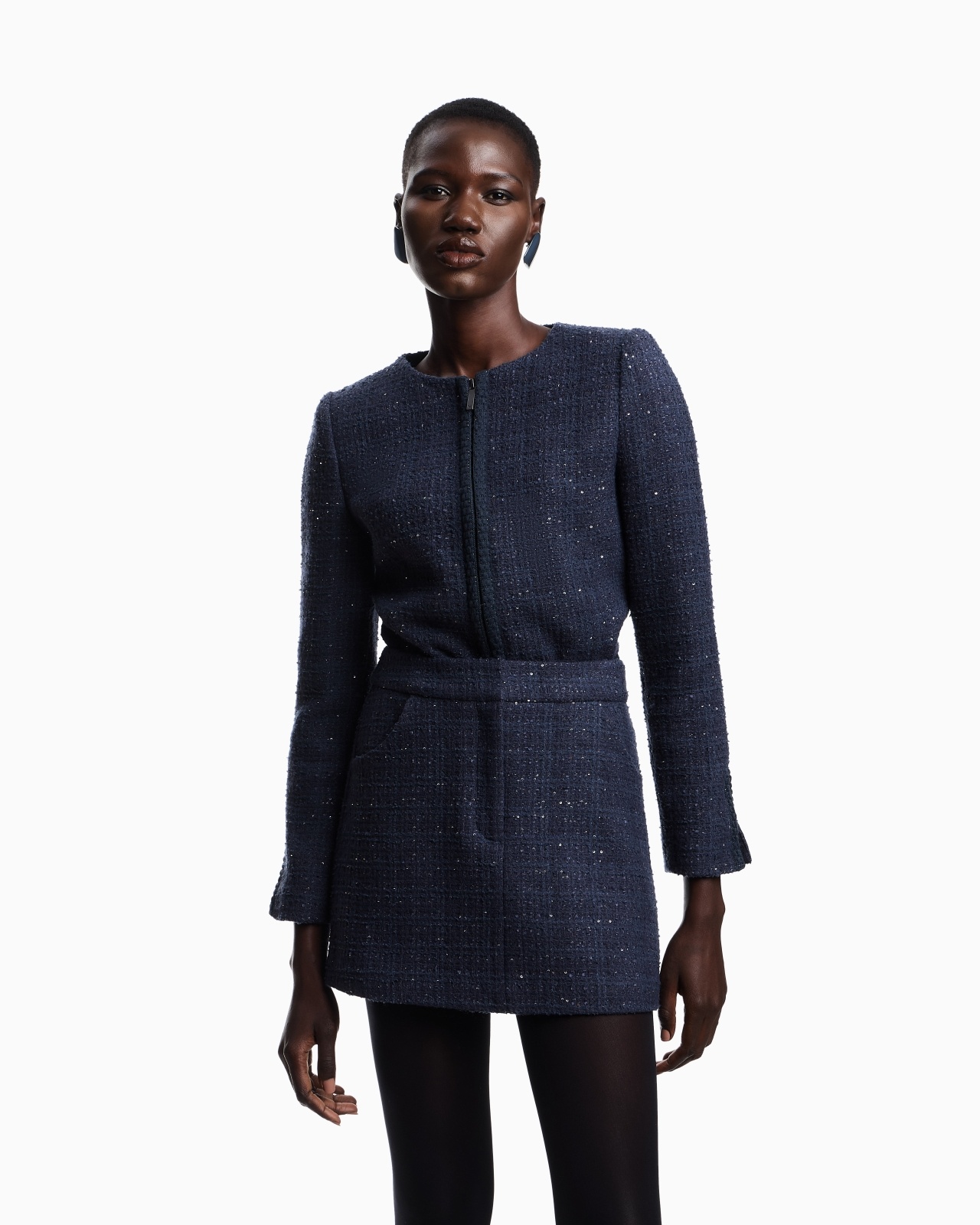 LUREX TWEED MINI SKIRT WITH MICRO SEQUINS - 4