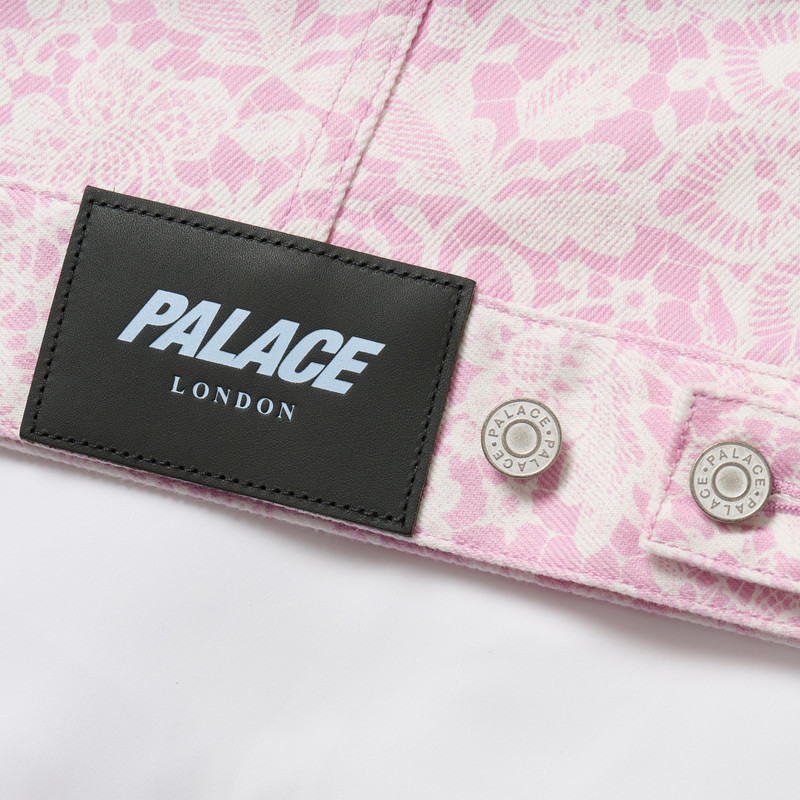 LACE BLEACHED DENIM JACKET PINK DENIM 4