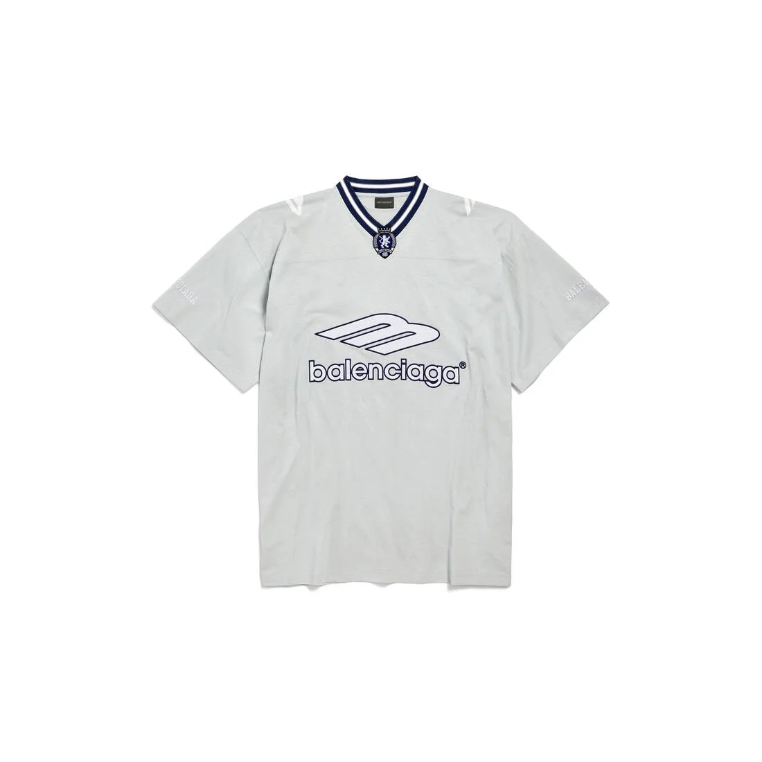 Men's 3b Football V-neck T-shirt Oversized in Grey/white - 1