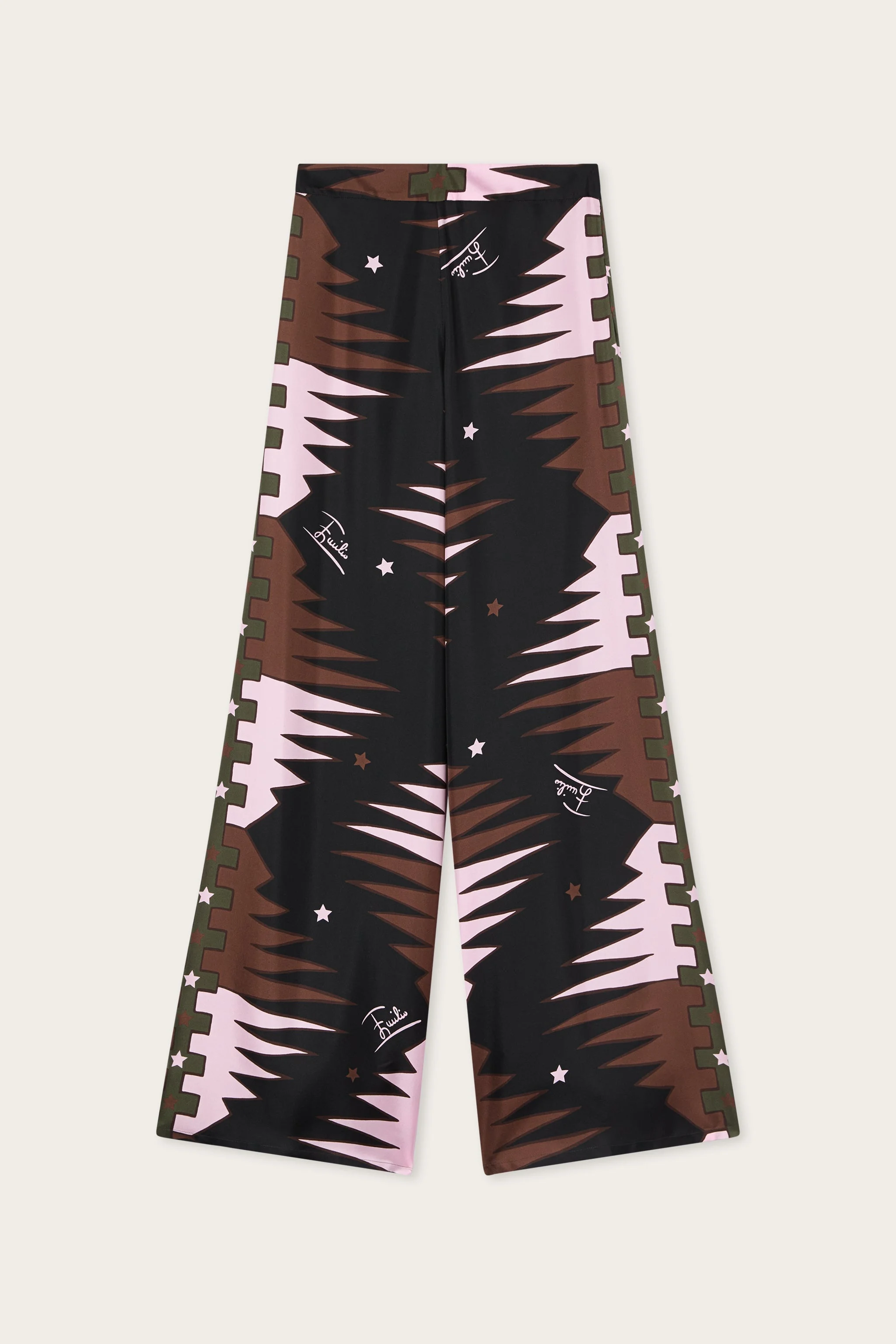 VALDIMONTONE PRINT SILK PANTS - 1