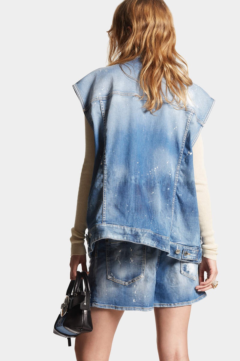 MEDIUM ICE SPOTS WASH DENIM OVER VEST - 3
