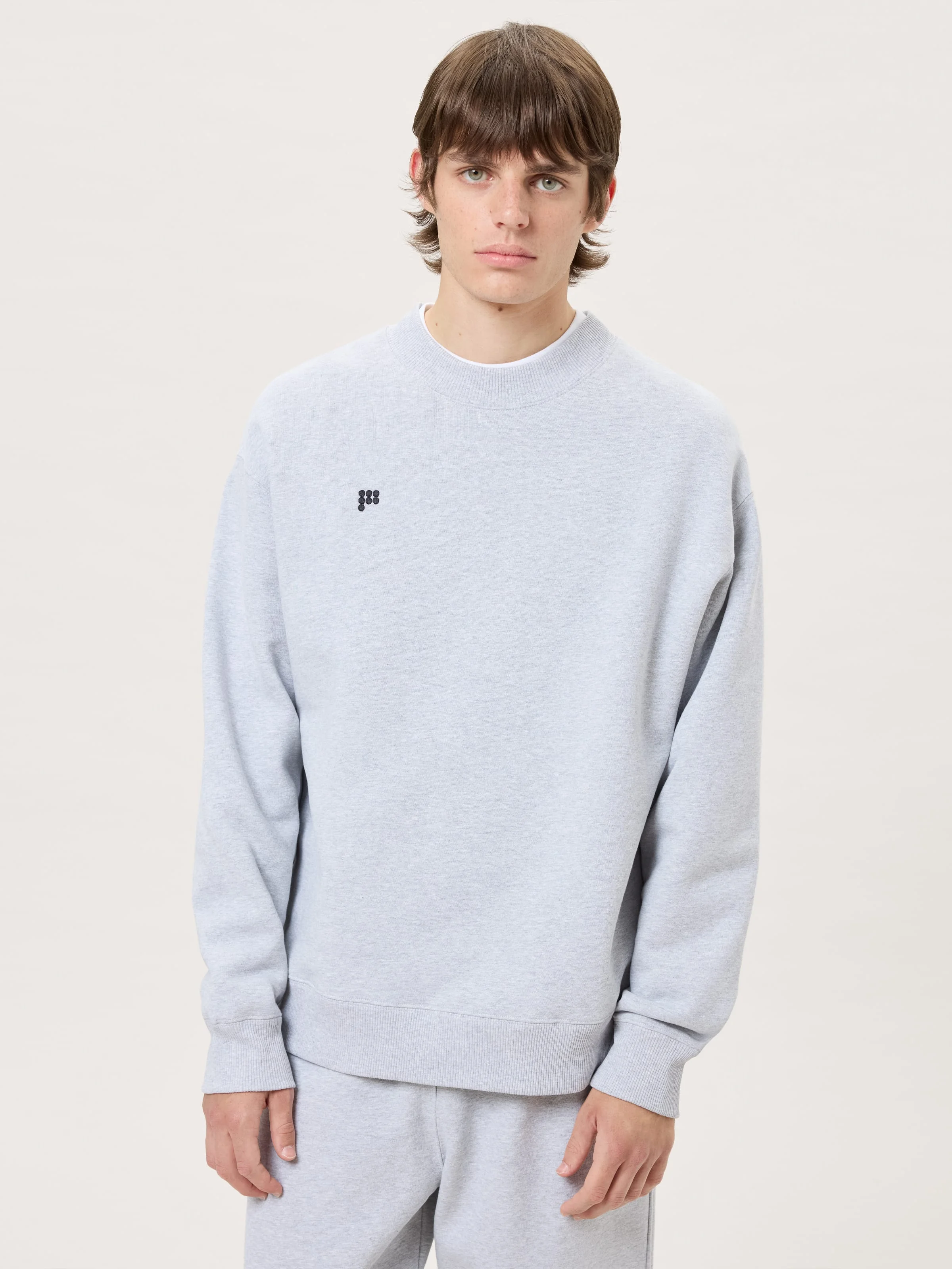 Mens Heavyweight Sweatshirt - Grey Marl - 1