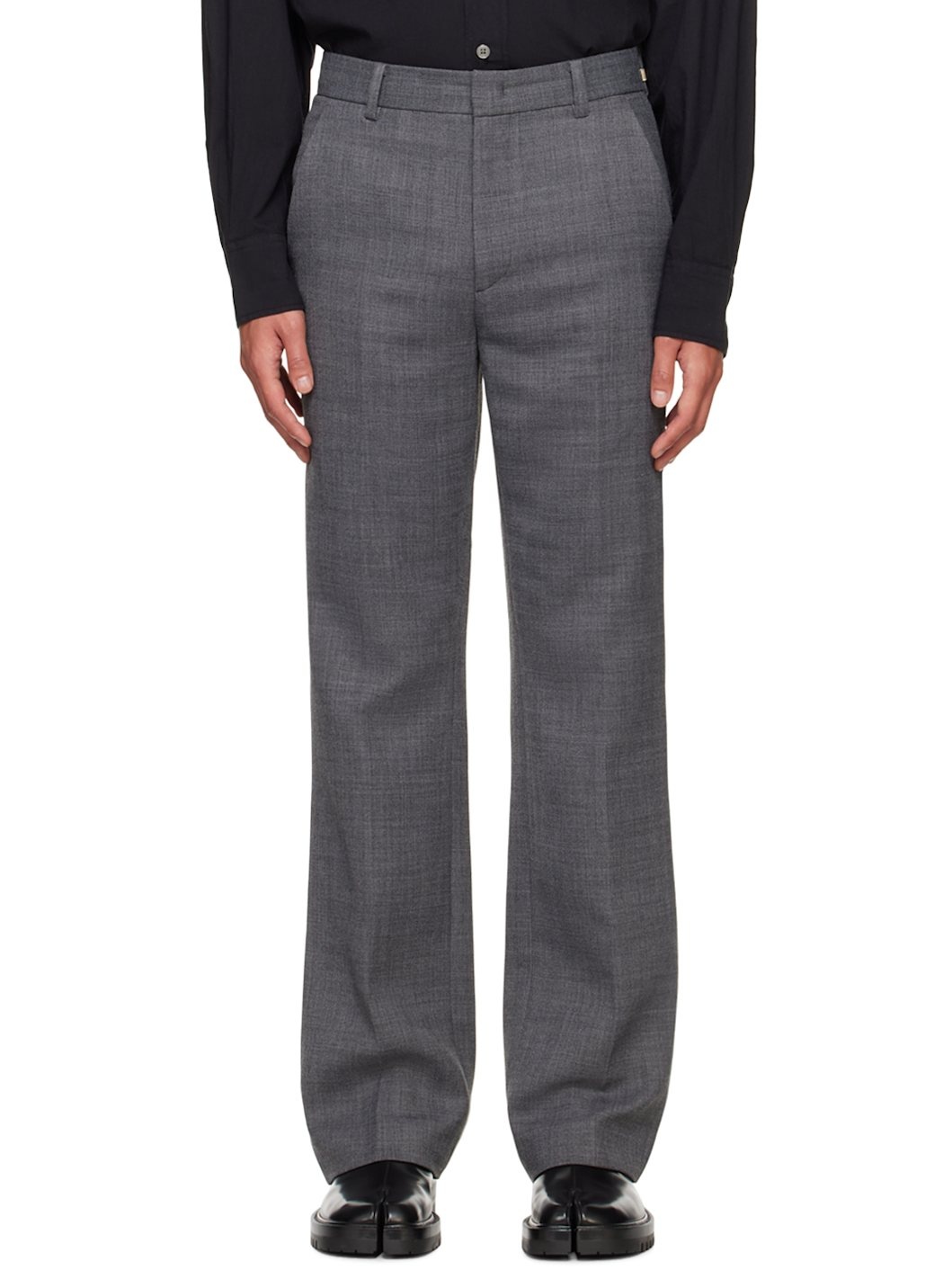 Gray Bootcut Trousers - 1