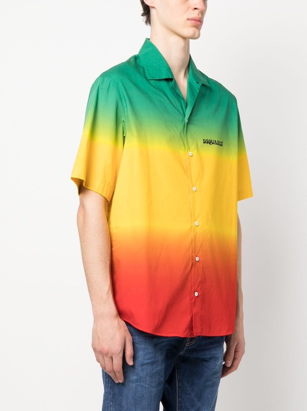 ombré-effect short-sleeve shirt - 3