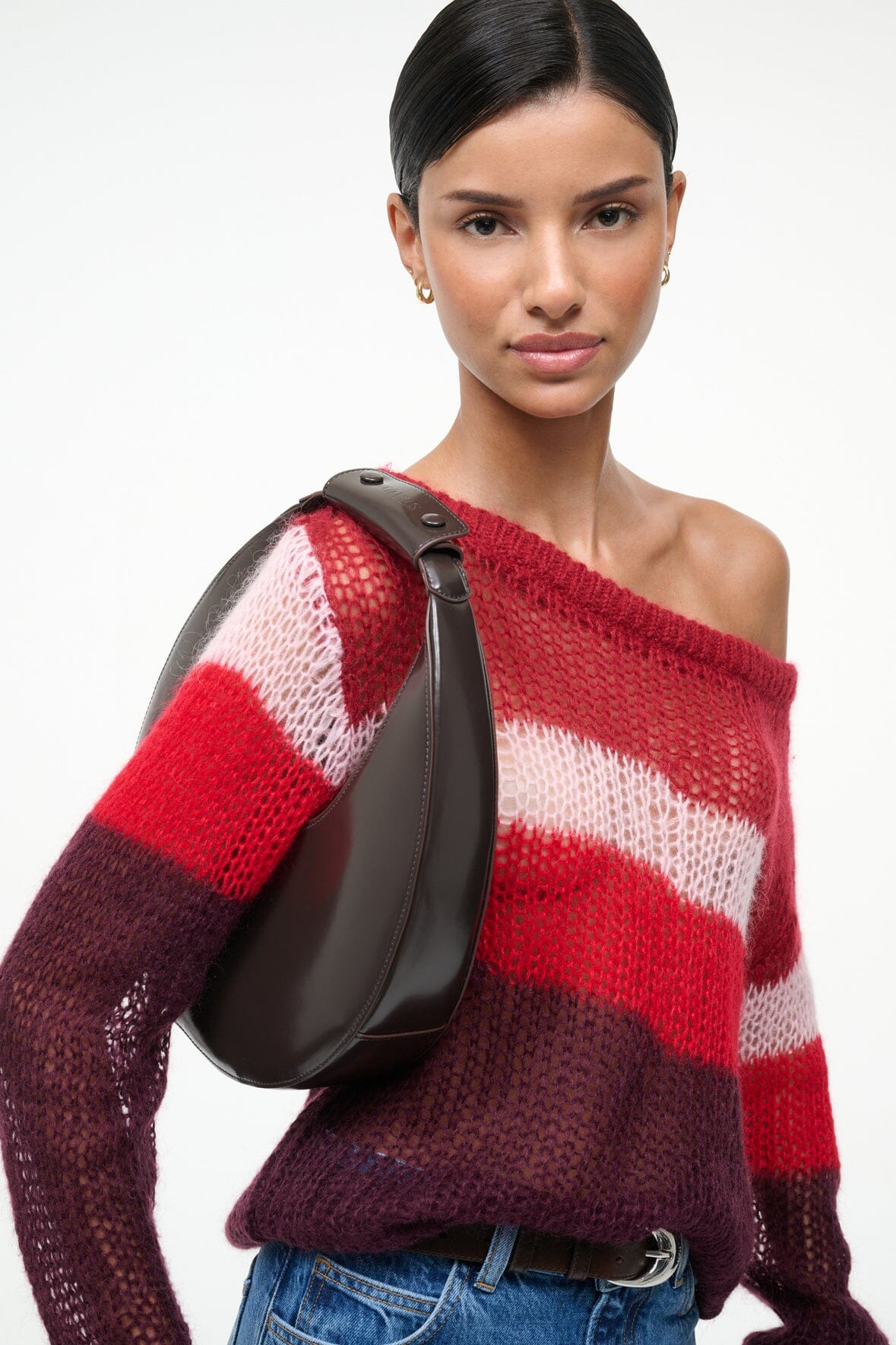 STAUD MOON TOTE BAG ESPRESSO LEATHER - 4