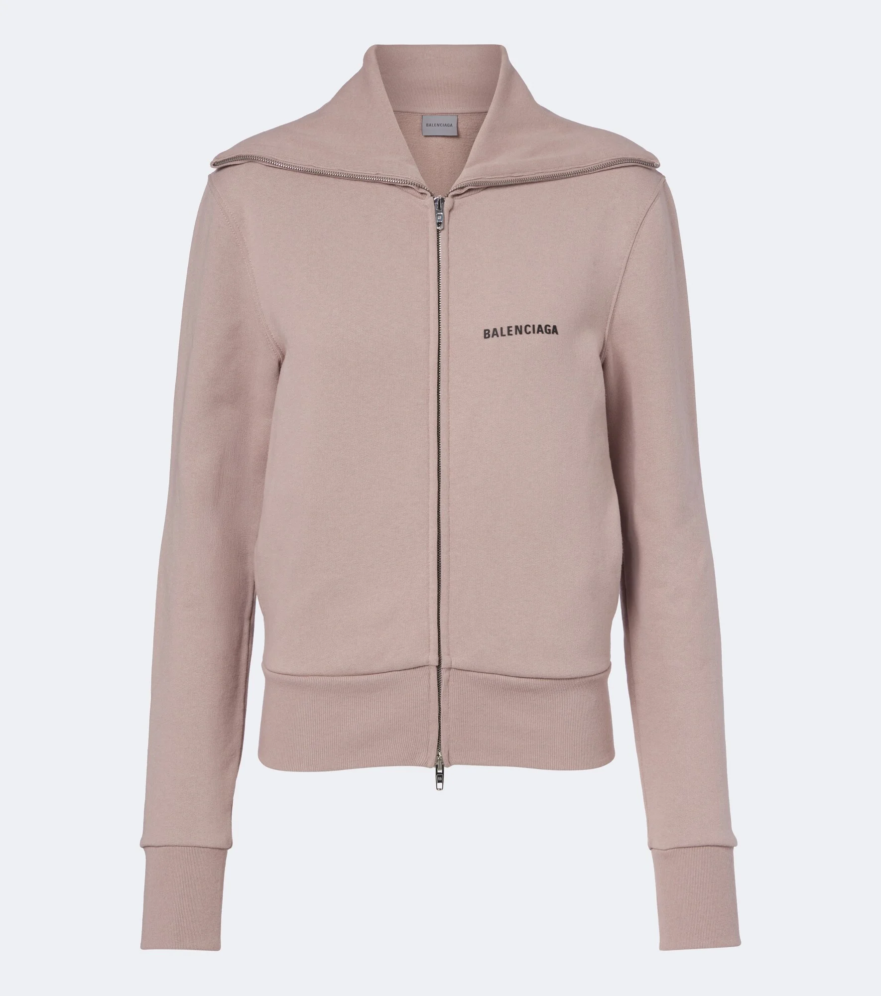 Logo cotton zip-up sweatshirt - 1
