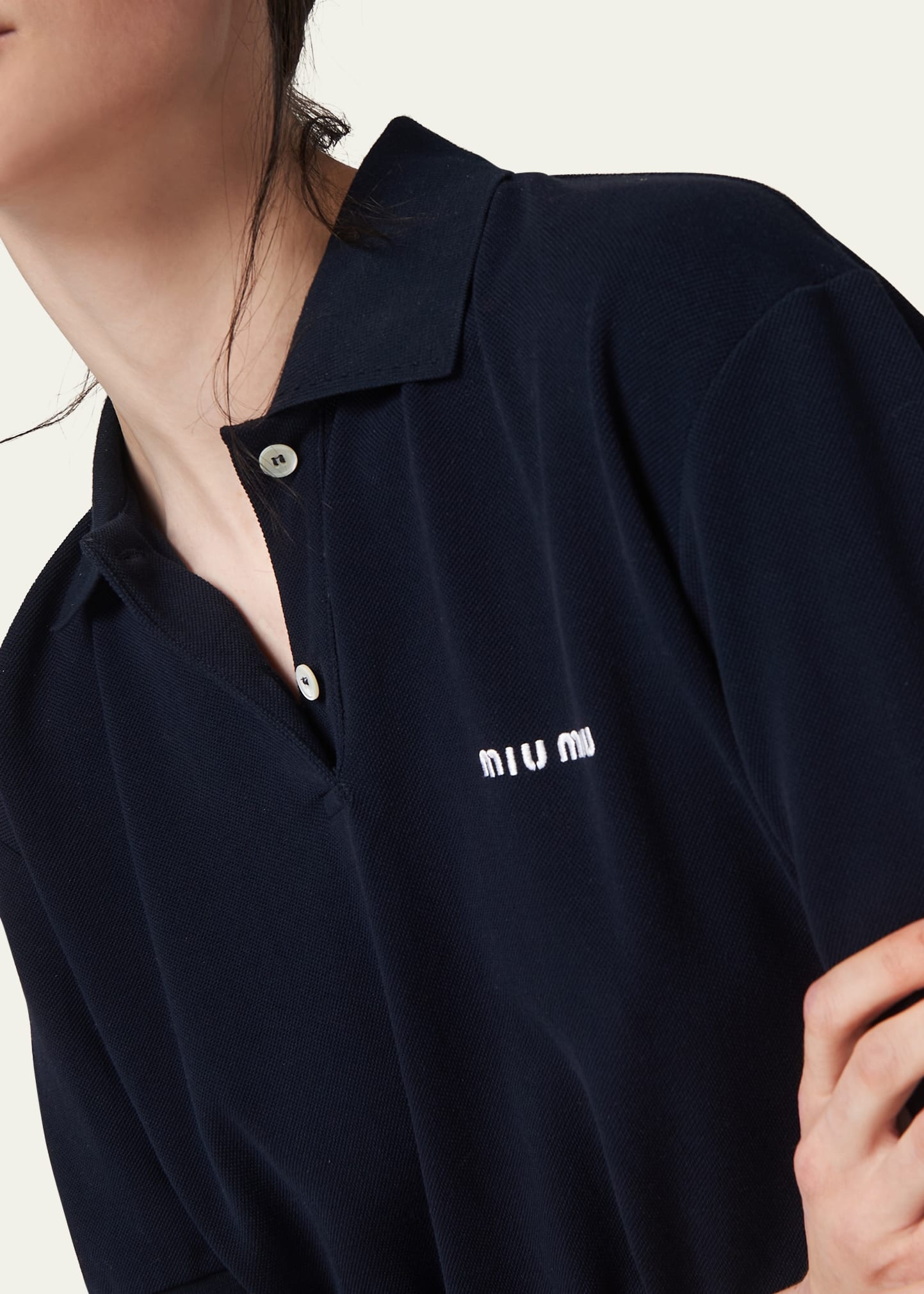 Logo Embroidered Cotton Polo Shirt - 4