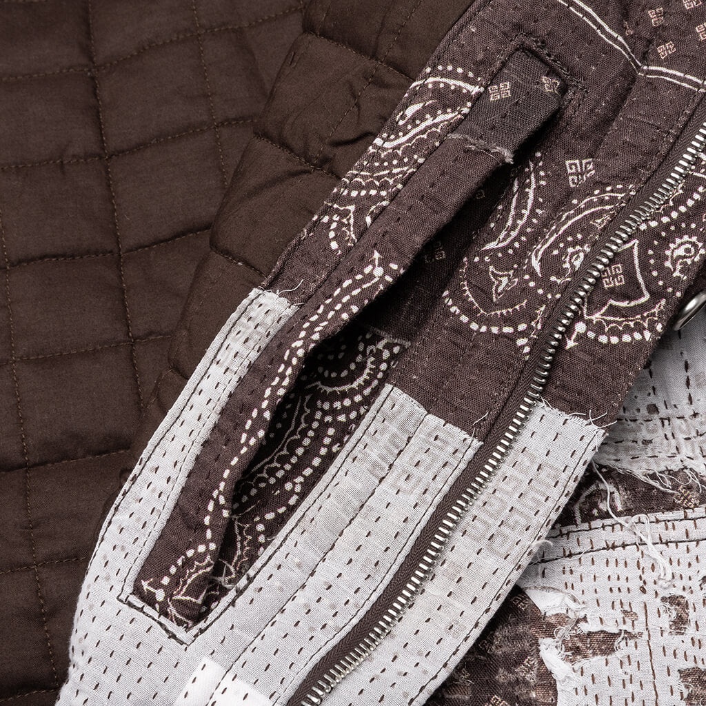 GIVENCHY DENIM BORO QUILTED BLOUSON - DARK BROWN - 7