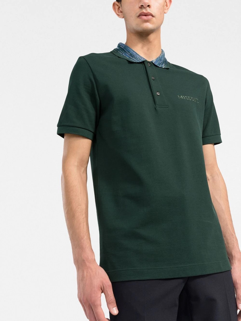 zig-zag collar polo shirt - 3