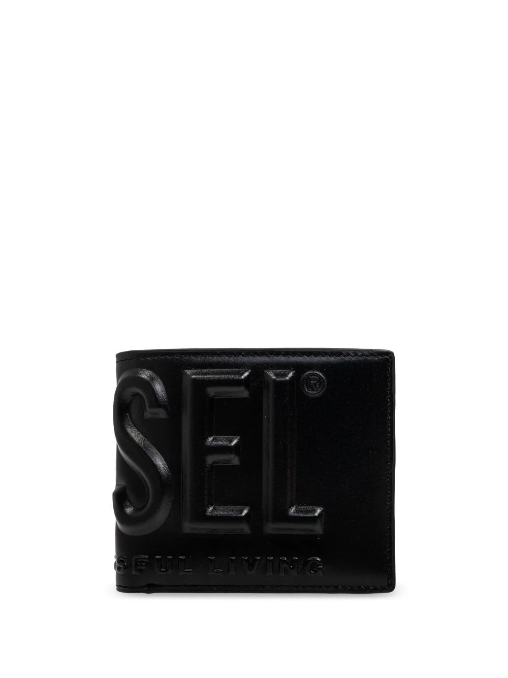 embossed-logo leather bi-fold wallet - 1