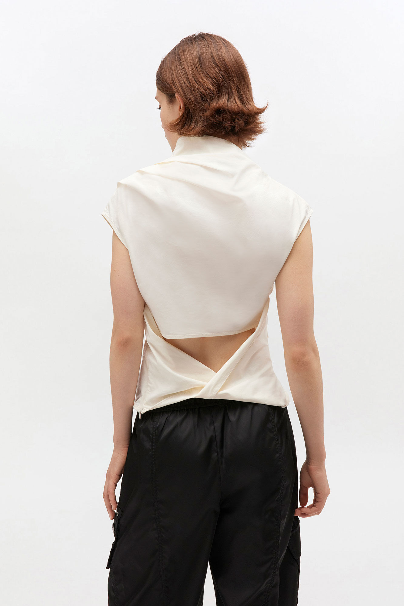 IVORY RUCHED TOP - 4
