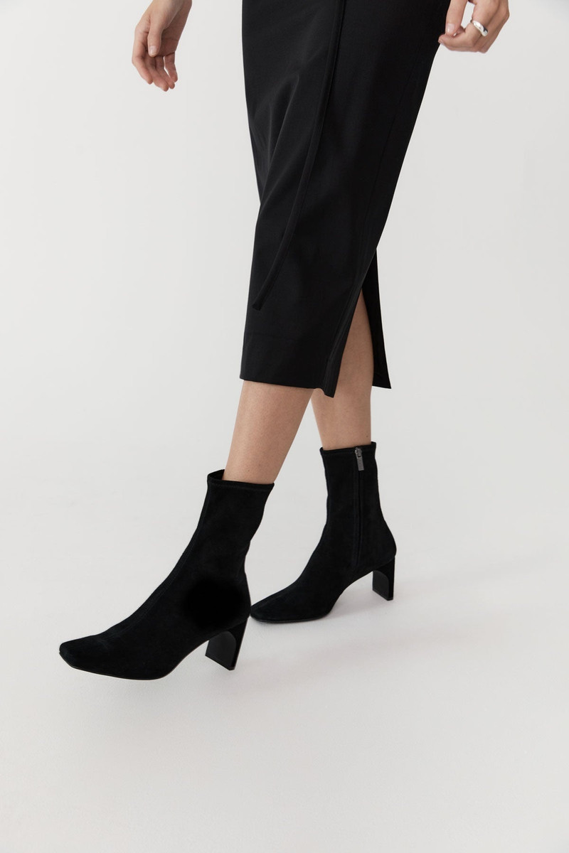 Suede Ankle Boot - Black 1