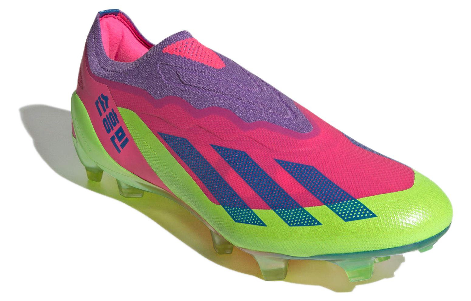 adidas X Crazyfast Son.1 Laceless Firm Ground Boots 'Lucid Lemon Royal Pink' IF0416 - 4