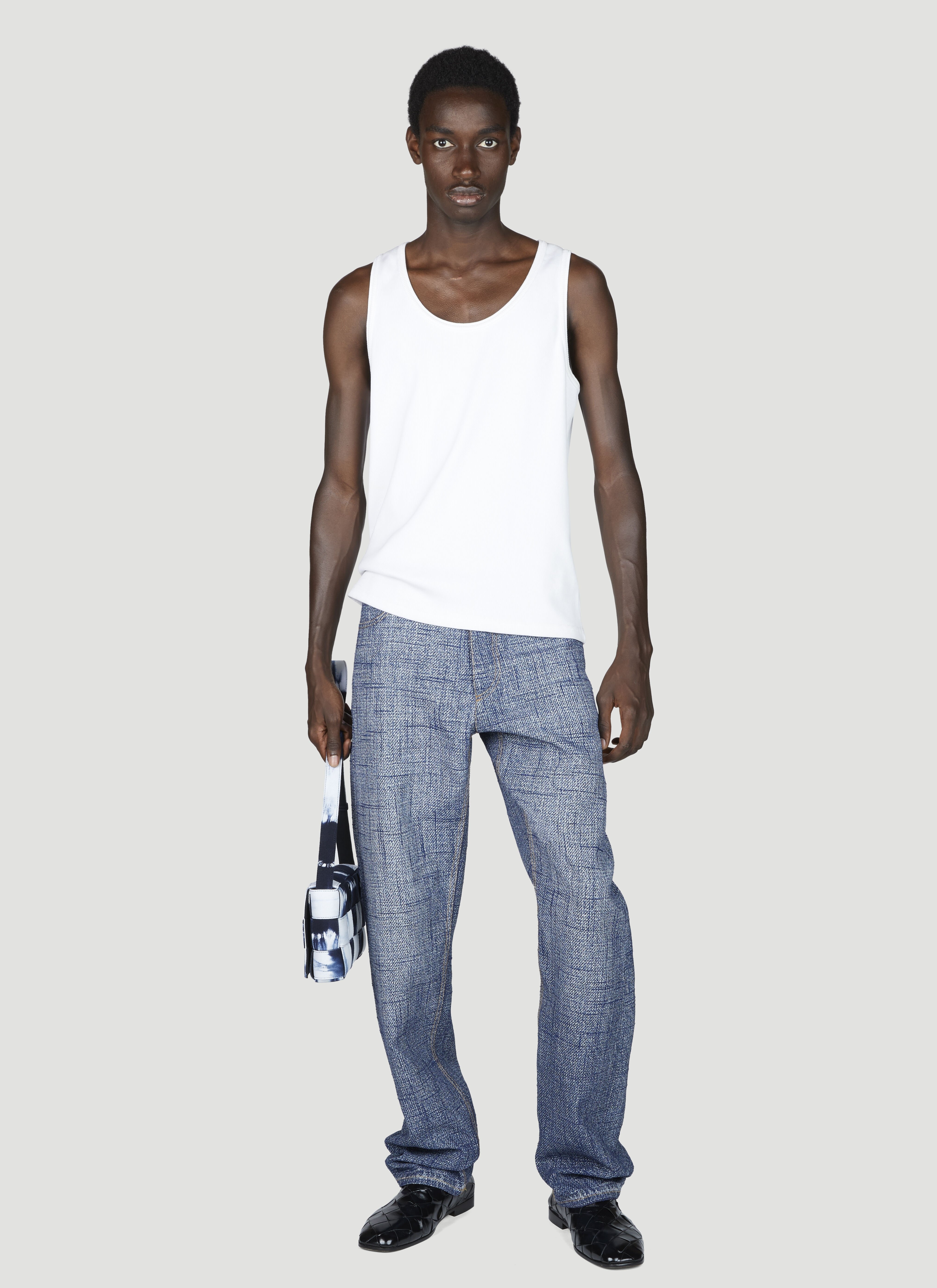 Bottega Veneta Texture Denim Print Pants | lncc | REVERSIBLE