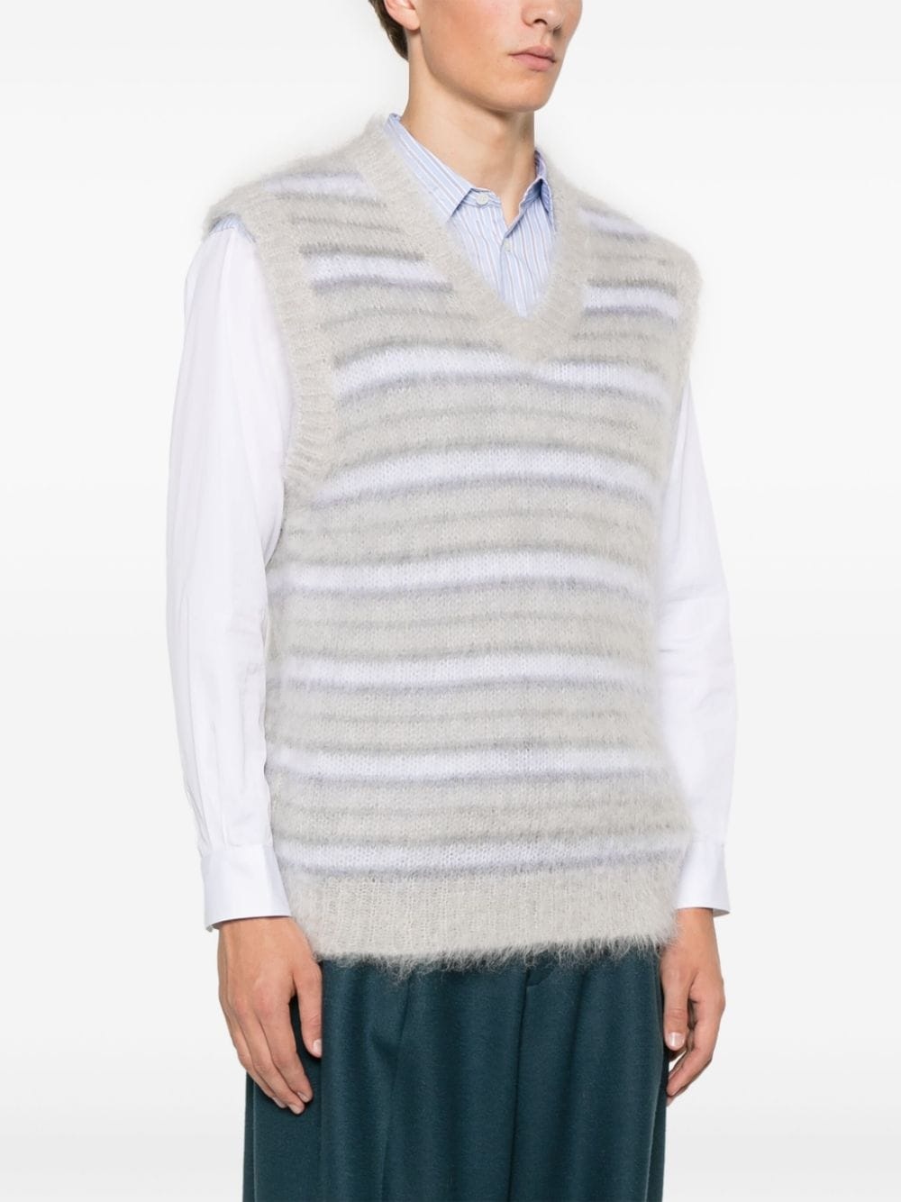 stripped knitted vest - 3