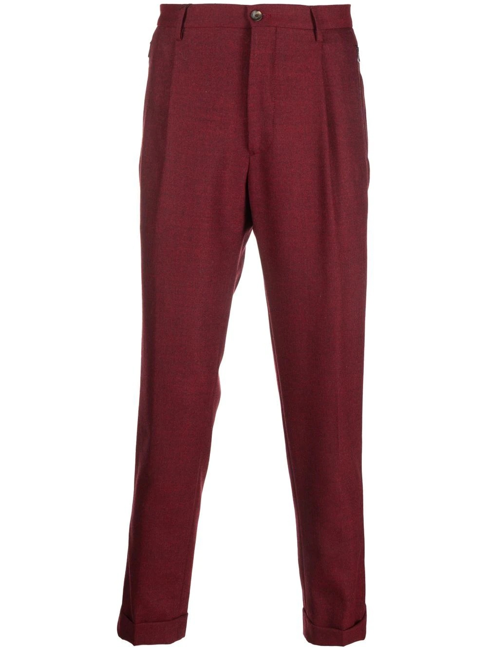 pleated wool-blend trousers - 1