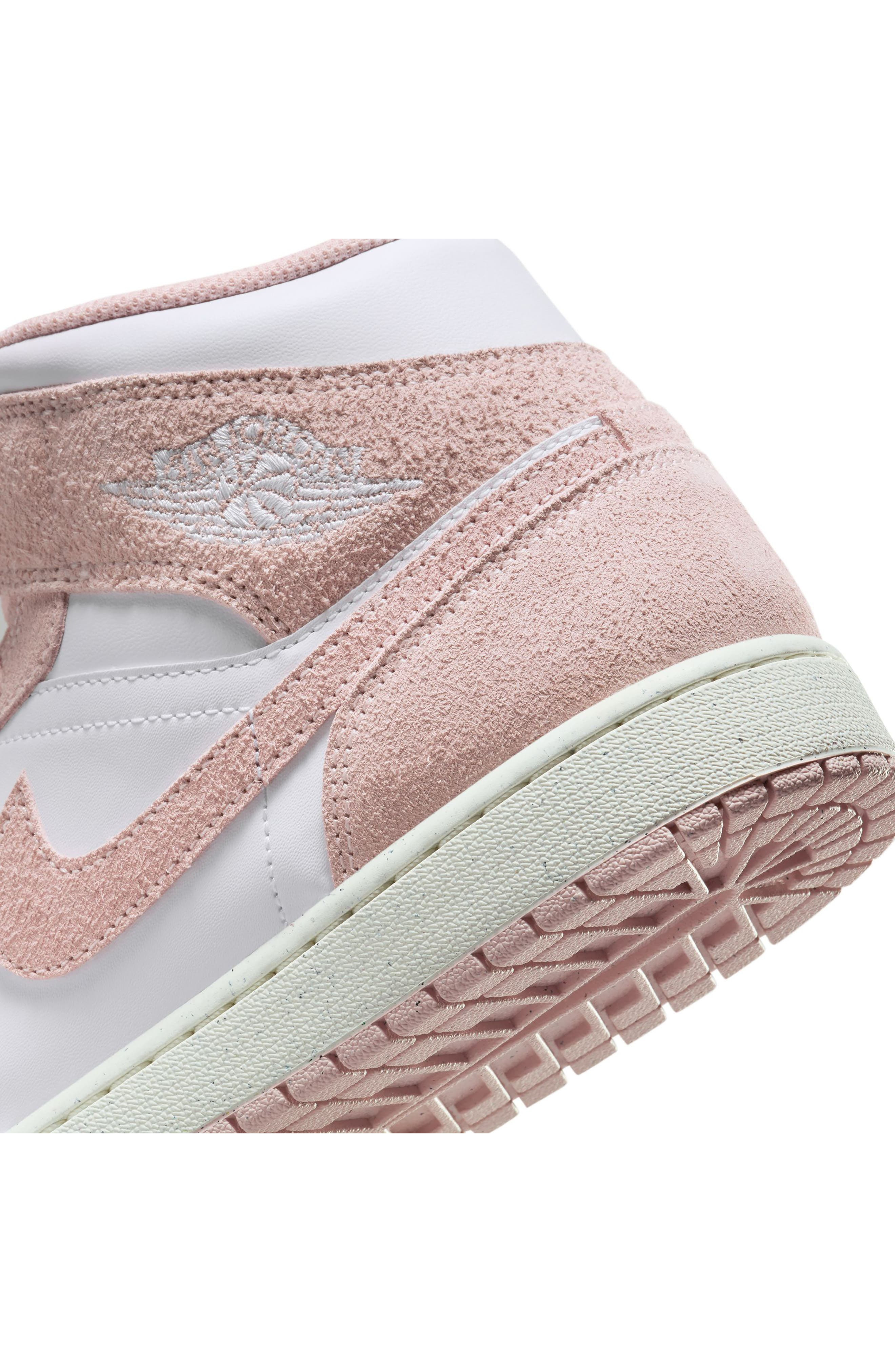 Air Jordan 1 Mid SE Sneaker in White/Legend Pink/Sail at Nordstrom - 7
