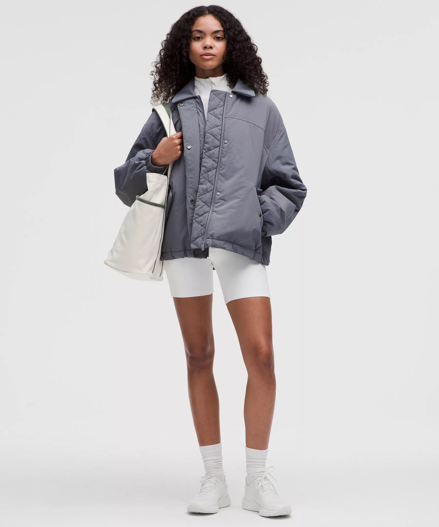 Insulated Oversized Collared Jacket - 2