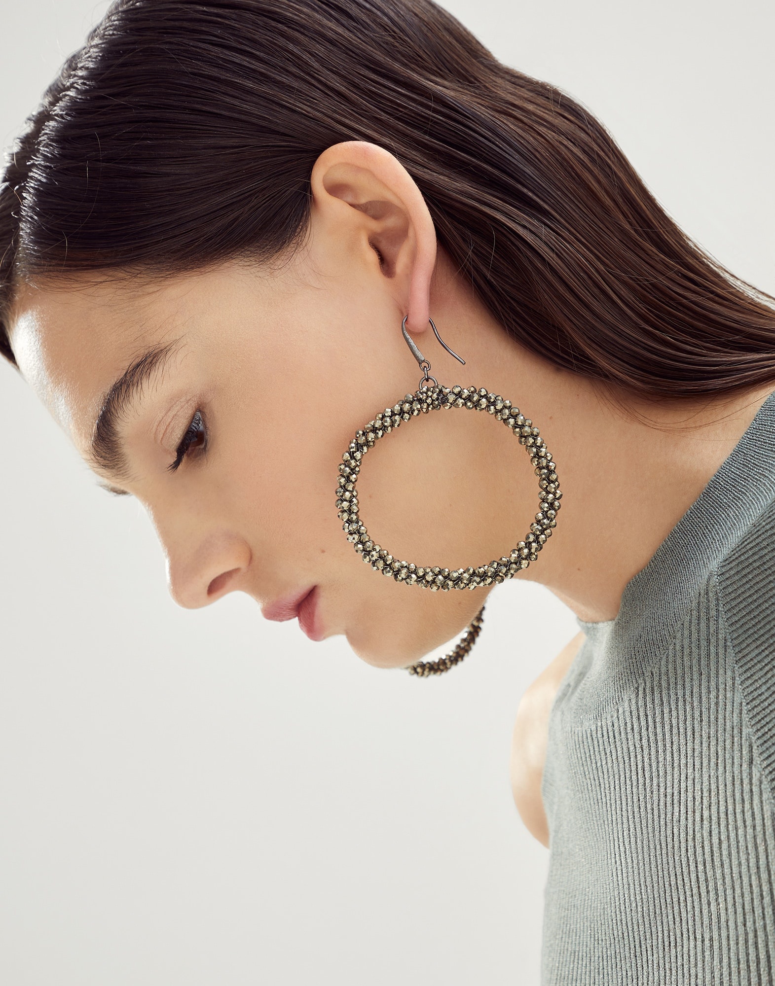Pyrite hoop earrings - 3