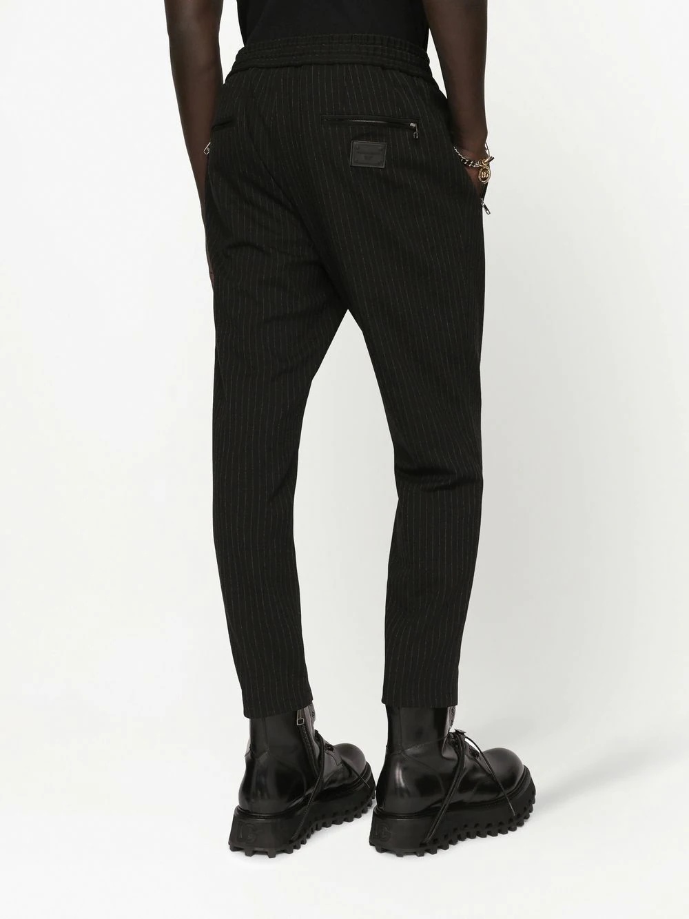 pinstripe tapered track trousers - 5