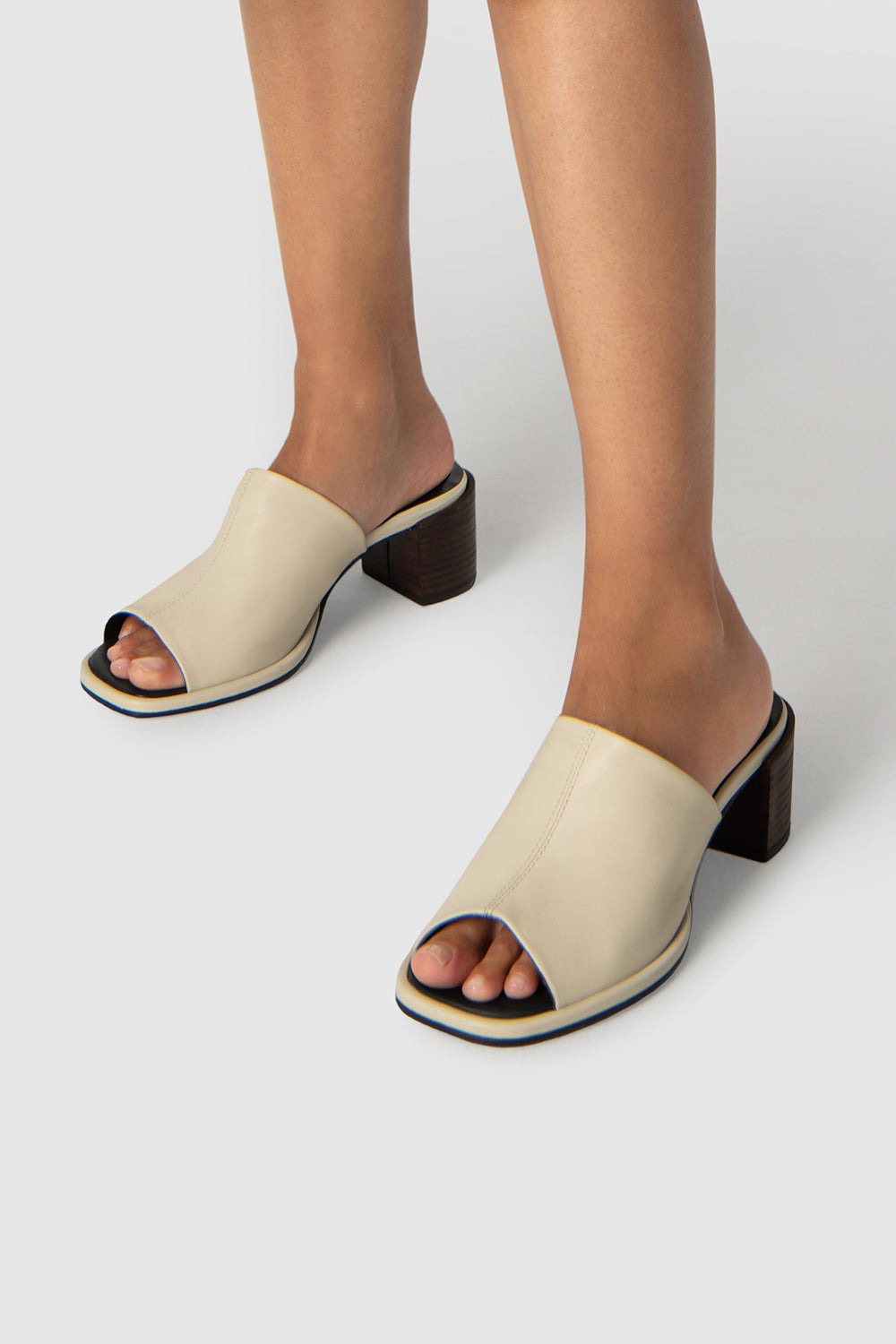Francisco Limewash and Ristretto Leather Mule - 6