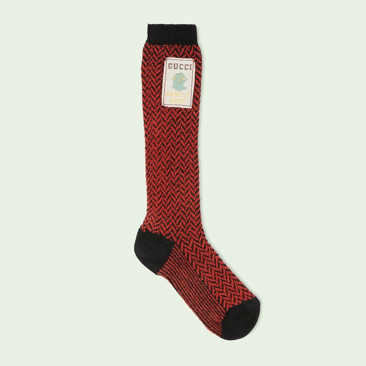 Nylon herringbone socks with label - 1
